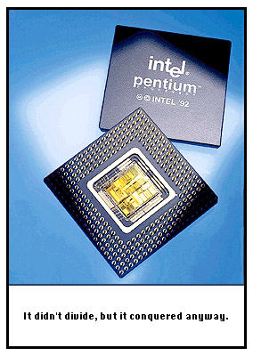 Photo of Intel Pentium
                  processor.